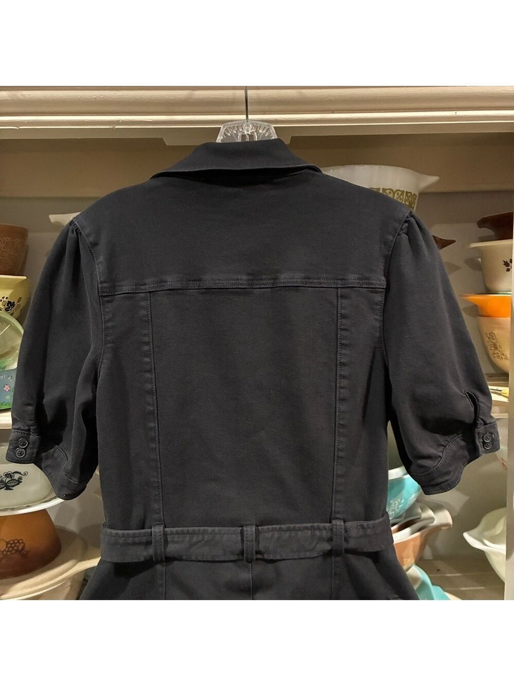 Paige Mayslie Denim Jumpsuit in Washed Black - Size 6 - Picture 6 of 16